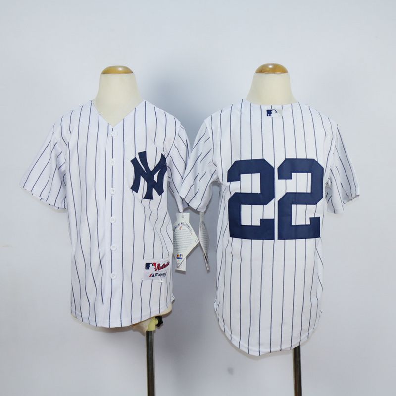 Youth New York Yankees #22 No name White MLB Jerseys
